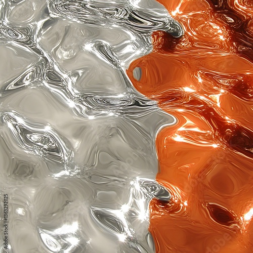 Obraz na płótnie Abstract Liquid Metal Art w salonie