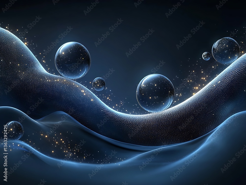 Abstract Liquid Waves, Dark Background
