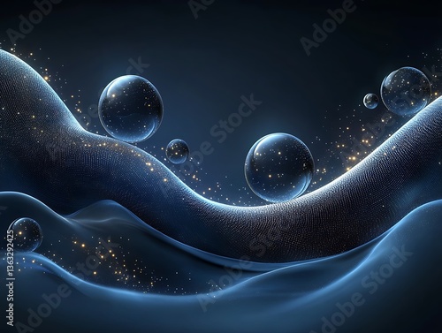 Obraz na płótnie Abstract Liquid Waves, Dark Background w salonie