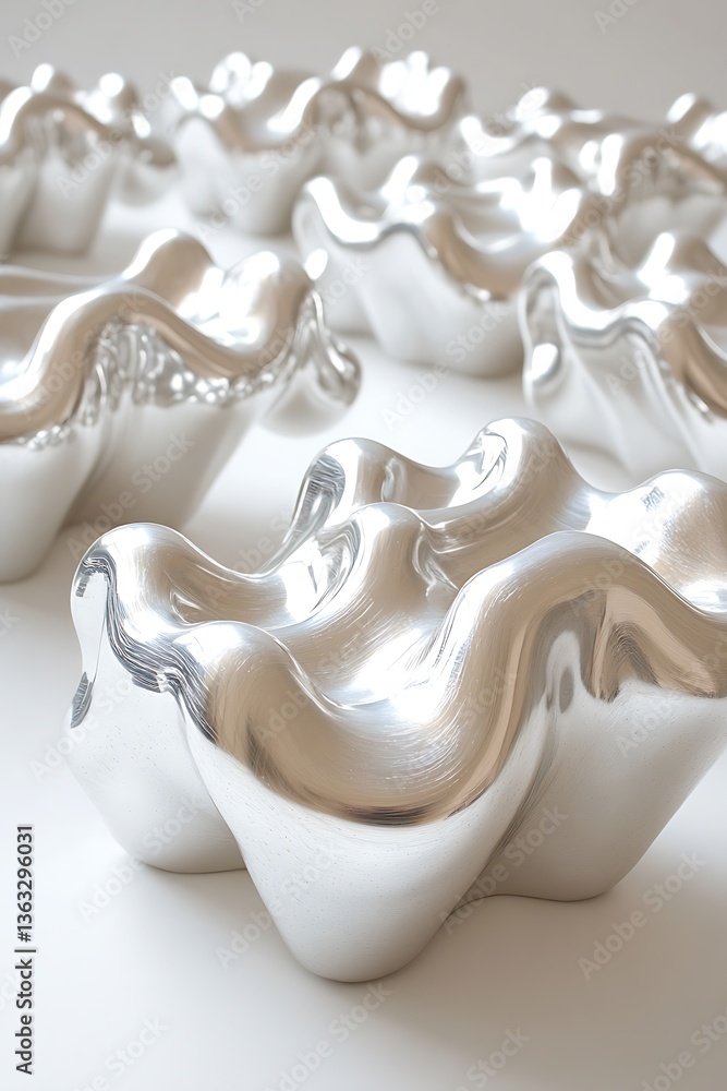 Abstract Metal Sculptures Display