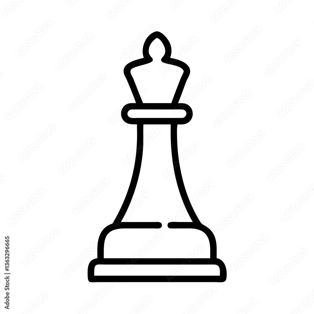 Chess King Icon in Minimalist Style Representing Strategy Chess King Icon in Minimalist Style Representing Strategy