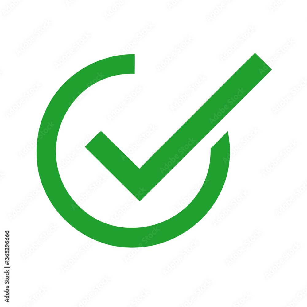 Green Check Mark Icon for Confirmation and Approval Green Check Mark Icon for Confirmation and Approval