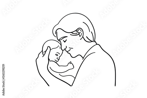 Gentle Fathers Love A Newborn Babys Tender Embrace