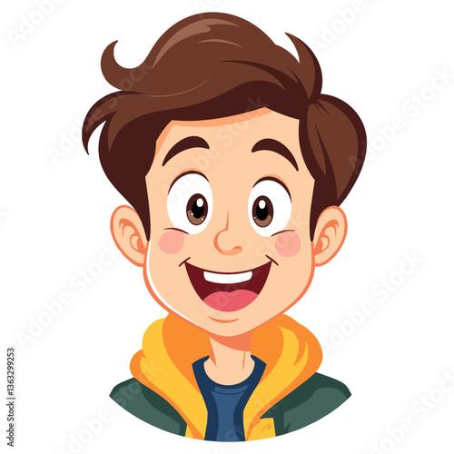 Happy young software developer boy smiling with a cheerful expression  