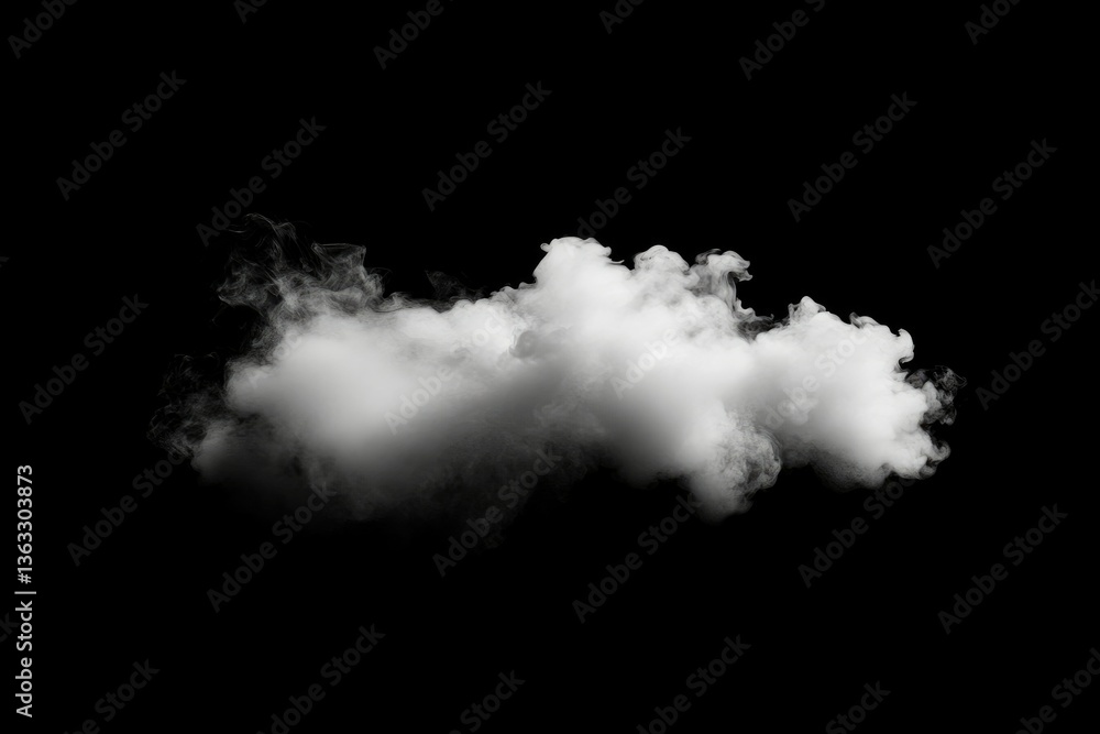 Isolated White Cloud Shape on Black Background for Compositing Projects Isolated White Cloud Shape on Black Background for Compositing Projects