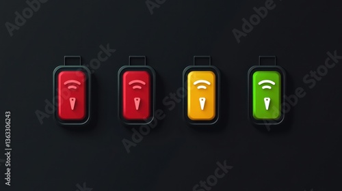 Wallpaper Mural Wireless signal strength indicators on dark background Torontodigital.ca