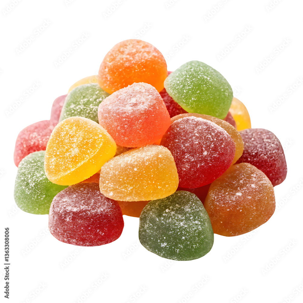 Colorful Sugar-Coated Gummy Treats Colorful Sugar-Coated Gummy Treats