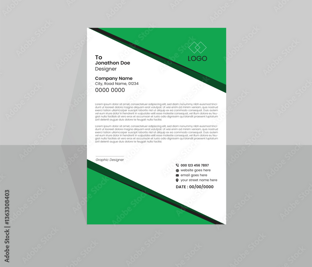 Creative modern letter head design and unique letter head template Creative modern letter head design and unique letter head template