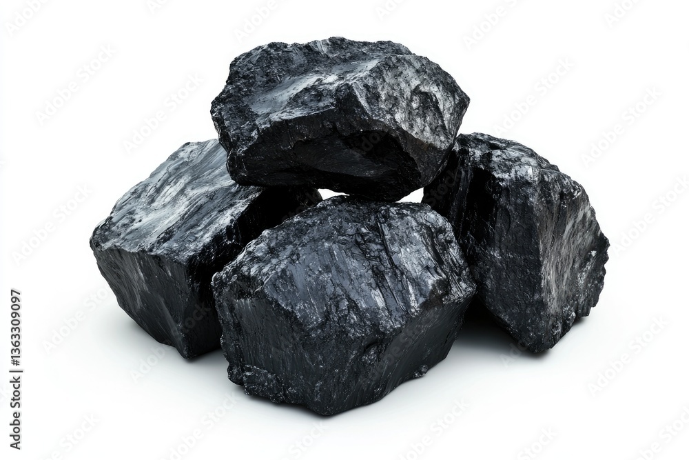Examining Pile of Coal Lumps Energy Source for Industrial Use Examining Pile of Coal Lumps Energy Source for Industrial Use