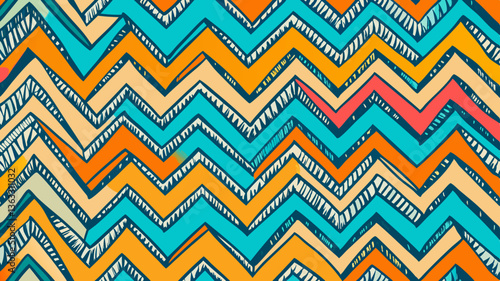 Hand-drawn zigzag doodle seamless vector pattern with playful irregular lines for fun abstract designs.