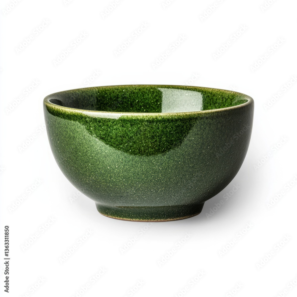 custom made wallpaper toronto digitalCeramic matcha bowl with a deep green frothy surface and a subtle glaze isolated on a white background