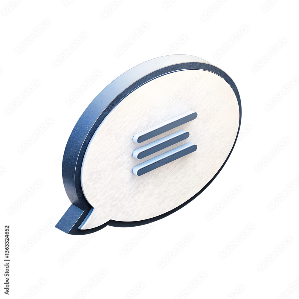 3D icon, Chat Bubble A speech bubble, representing conversation or chat, Midnight Blue Theme 3D icon, Chat Bubble A speech bubble, representing conversation or chat, Midnight Blue Theme