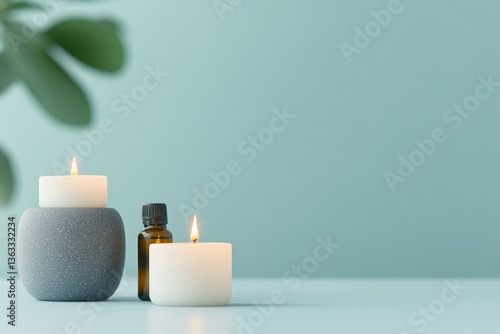 Wallpaper Mural peaceful flat design illustration depicting serene spa setting with soothing candles herbal tea and essential oils Torontodigital.ca