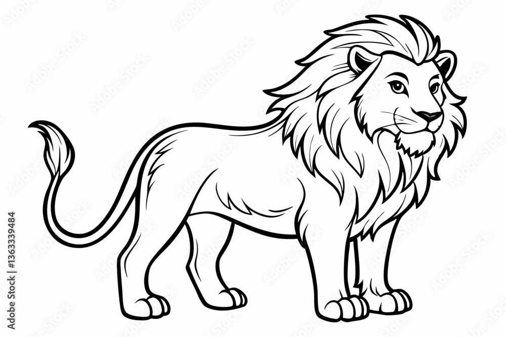 coloring page line art the king lion black vector coloring page line art the king lion black vector