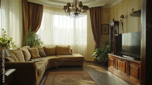  Interior of a living room in Contemporary style.
