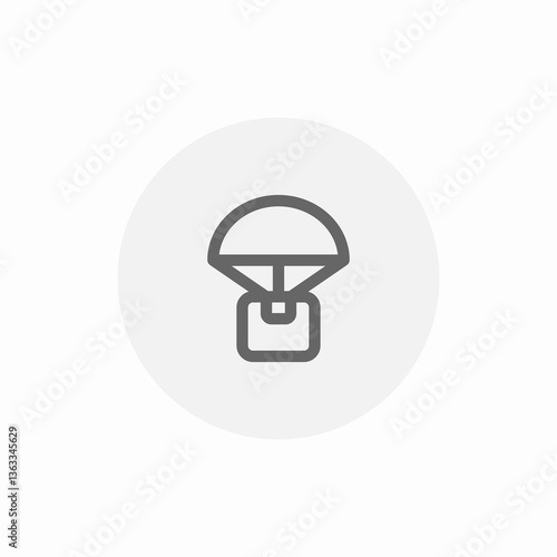 parachute delivery arrive icon sign vector