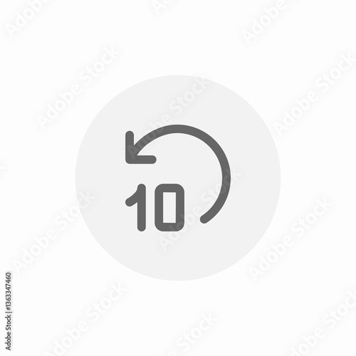 return 10 seconds icon sign vector