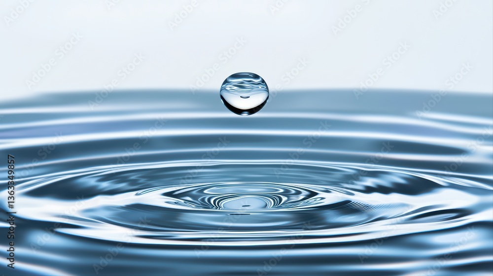 Water droplet splashing on calm surface ripples Water droplet splashing on calm surface ripples