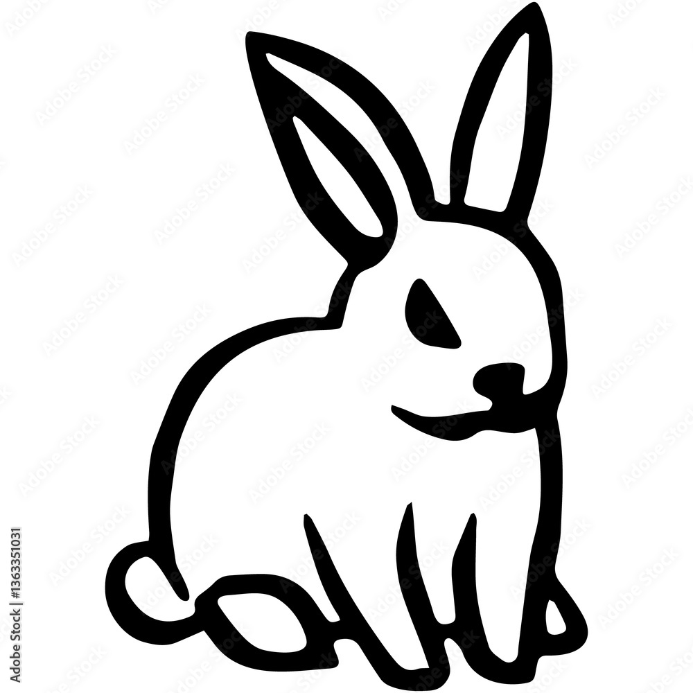 Obraz premium Spring icons. Easter bunny rabbits in different poses.