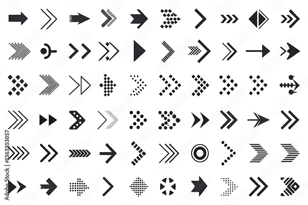 Collection of arrows in various shapes and sizes, icons, set, collection, design Collection of arrows in various shapes and sizes, icons, set, collection, design