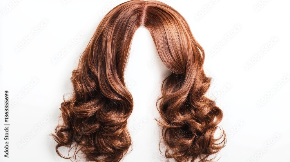 Fototapeta premium Auburn Wavy Hair Full Length, Studio Shot, Isolated