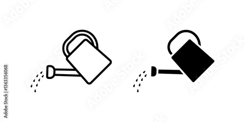 Watering Can icon set. for mobile concept and web design on white background