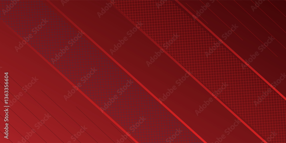 Fototapeta premium Red line with halftone architecture futuristic background minimal concept vector illustration subtle design