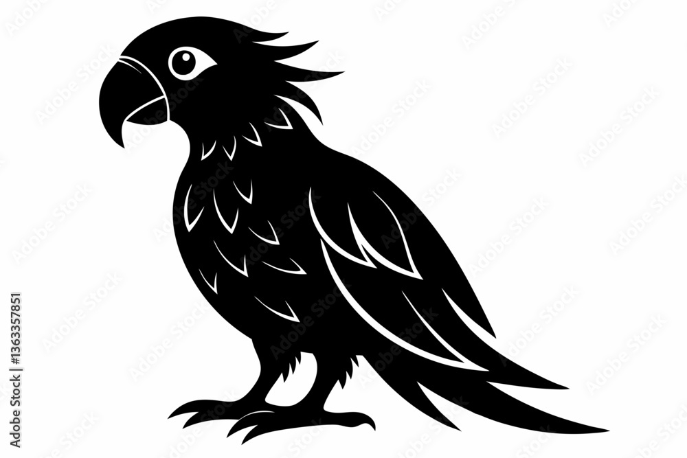 Fototapeta premium parrot silhouette black silhouette vector