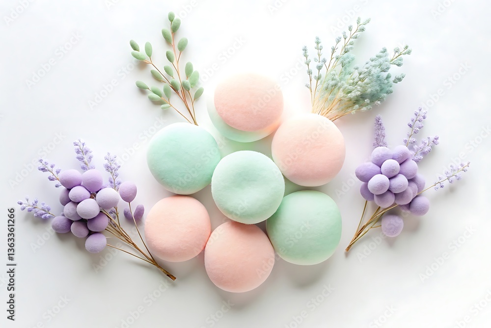 Bunch of small, colorful balls are on a white background Bunch of small, colorful balls are on a white background