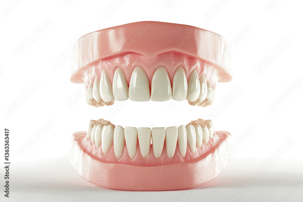 Fototapeta premium a dental model of a teeth cutout and isolated on transparent background 