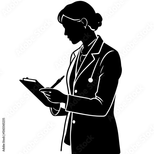 Wallpaper Mural A silhouette of a doctor writing a prescription on a notepad Torontodigital.ca