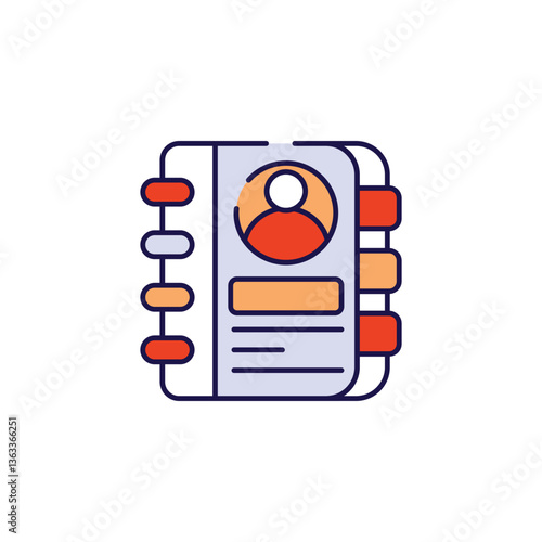 Contact book icon design with white background stock illustration