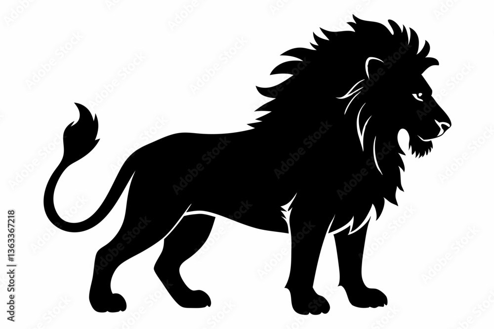 king lion silhouette black vector king lion silhouette black vector