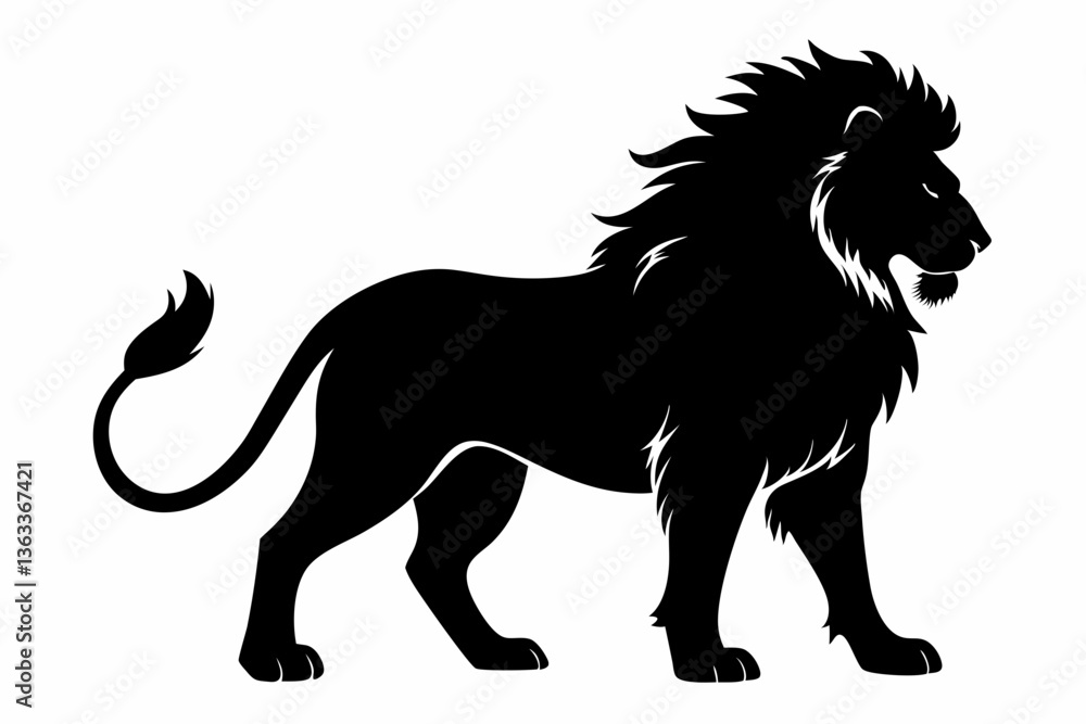 king lion silhouette black vector king lion silhouette black vector