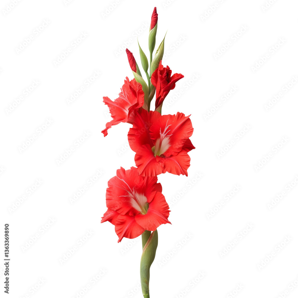 Fototapeta premium Stunning Red Gladiolus Blooms