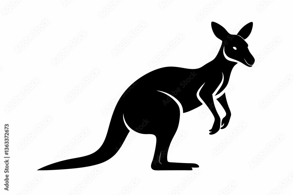 kangaroo silhouette black vector kangaroo silhouette black vector