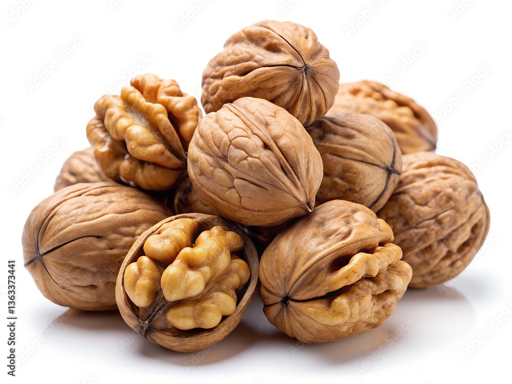 walnuts on a white background walnuts on a white background