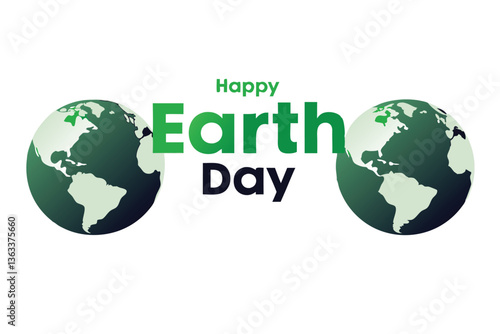 Earth Day logo design. "Earth Day.". World map background vector illustration