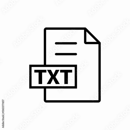 TXT file format icon vector sign