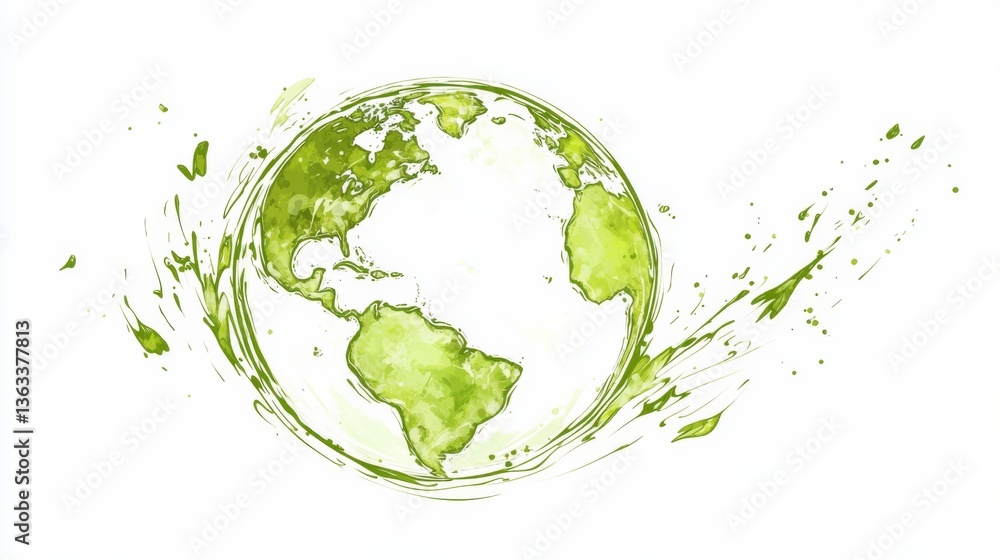 Minimalist Line Drawing of Earth, Green Outline on White Background, Simple Silhouette for Adult Coloring Minimalist Line Drawing of Earth, Green Outline on White Background, Simple Silhouette for Adult Coloring