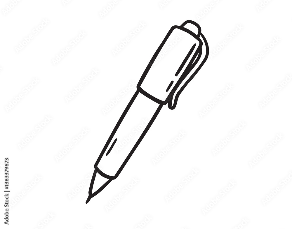 pen icon doodle hand drawn. Outline drawing pen line clipart symbol pen icon doodle hand drawn. Outline drawing pen line clipart symbol