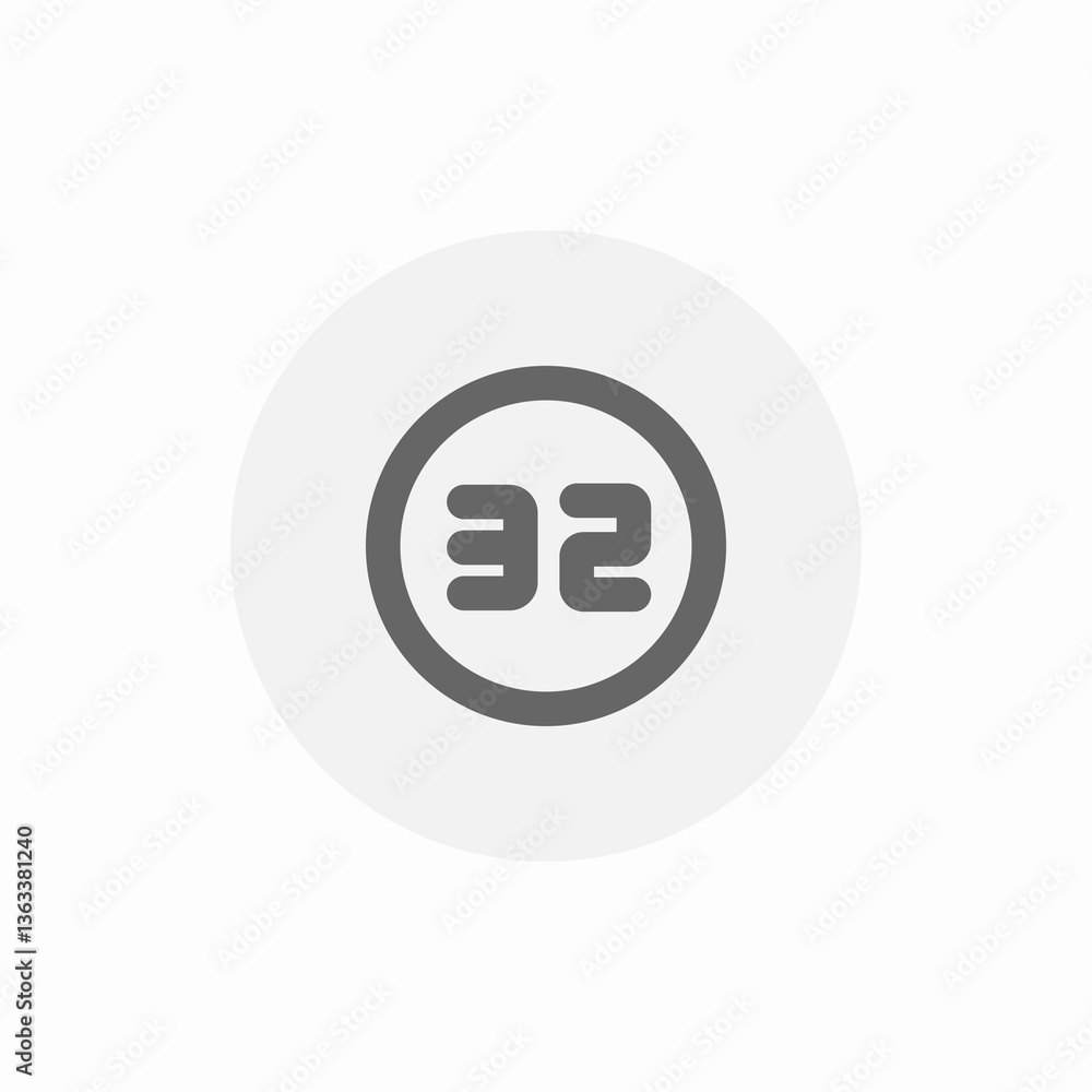 32 capacity icon sign vector 32 capacity icon sign vector