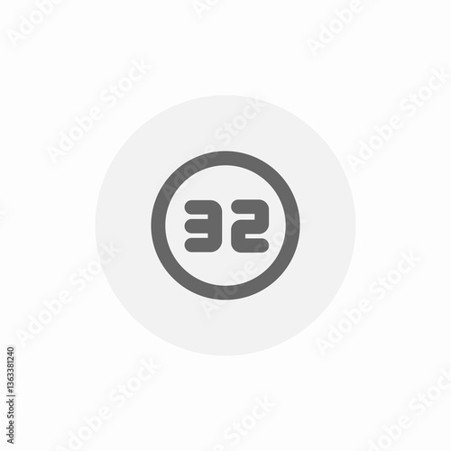 32 capacity icon sign vector