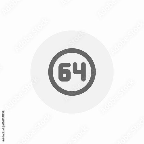 64 capacity icon sign vector