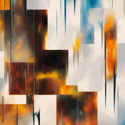 abstract watercolor background with squares and blurry areas vector illustration