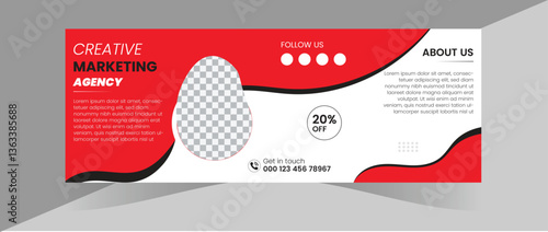 Modern, unique Facebook cover template and marketing creative template cover