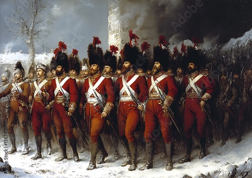 French Soldiers in Winter Campaign