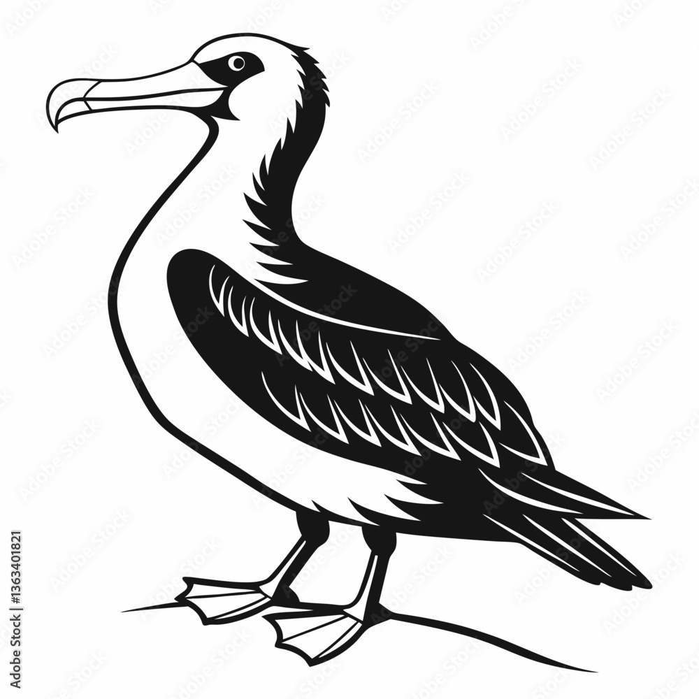 Fototapeta premium albatross black silhouette icon vector