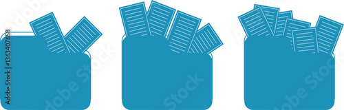 notebook sheets in a box in a strip and in a column. Simple paper school sheets