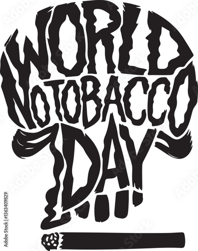 World No Tobacco Day Awareness Skull Cigarette Smoke